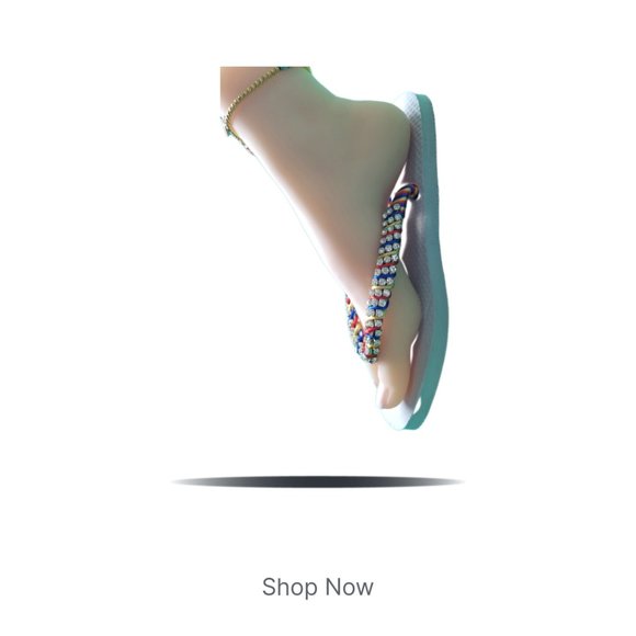 Luxury flip flops with crystals and rhinestones. white and tricolor - Picture 9 of 17